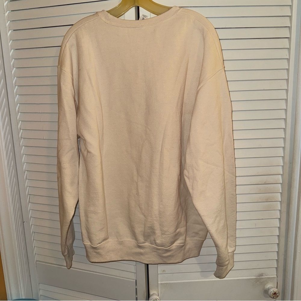 Jerzees Cream Sweatshirt with Embroidery - Picture 4 of 8
